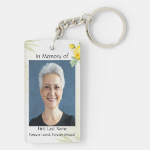 Llavero Foto de memoria cristiana Roses amarillos flores d