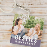 Llavero Foto de Moda moderna de Besties Forever Best Frien<br><div class="desc">Este diseño sencillo y moderno se compone de tipografía sans serif. Añade una foto personalizado de ti y de tu mejor amigo.</div>