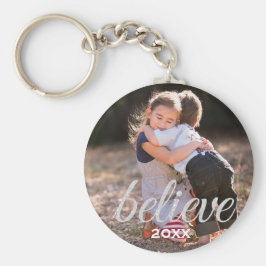 Llavero Foto de Navidades de guiones de Silver Sparkly Bel