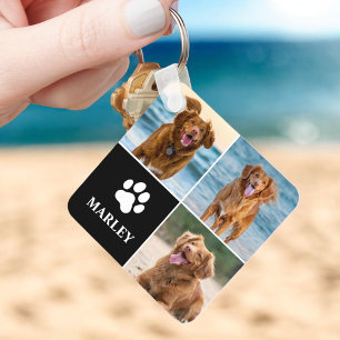 Llavero Foto de nombre de amor de perro de garra personali