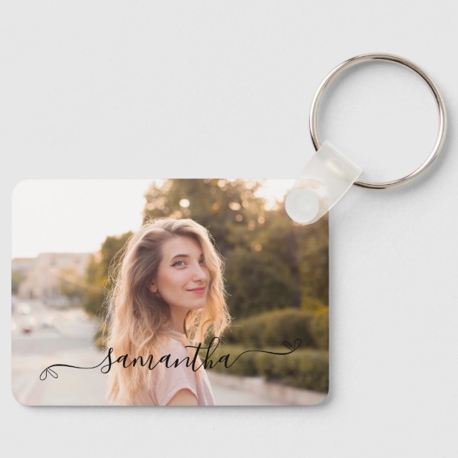 Llavero Foto de nombre de firma de plegado de corte (Anverso)