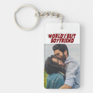 Llavero Foto de novio Borgundy 3d texto