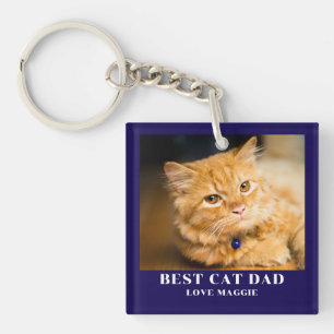 Llavero Foto de papá de gato personalizada