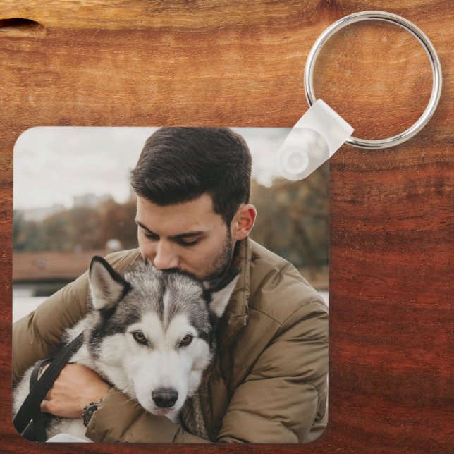 Llavero Foto de papá y perro (Reverso )
