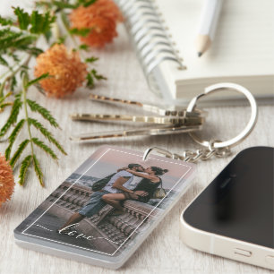 Llavero Foto de pareja de enamorados personalizada Texto d