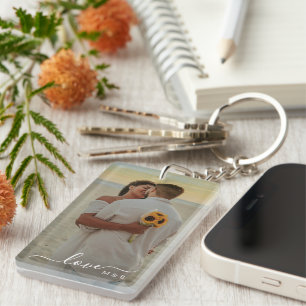 Llavero Foto de pareja de enamorados personalizada Texto d