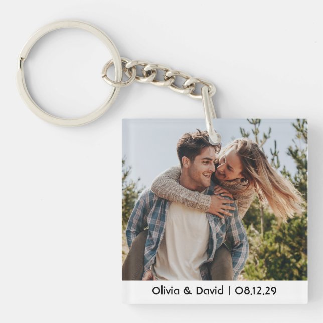 Llavero Foto de pareja de recién casados (Frente)