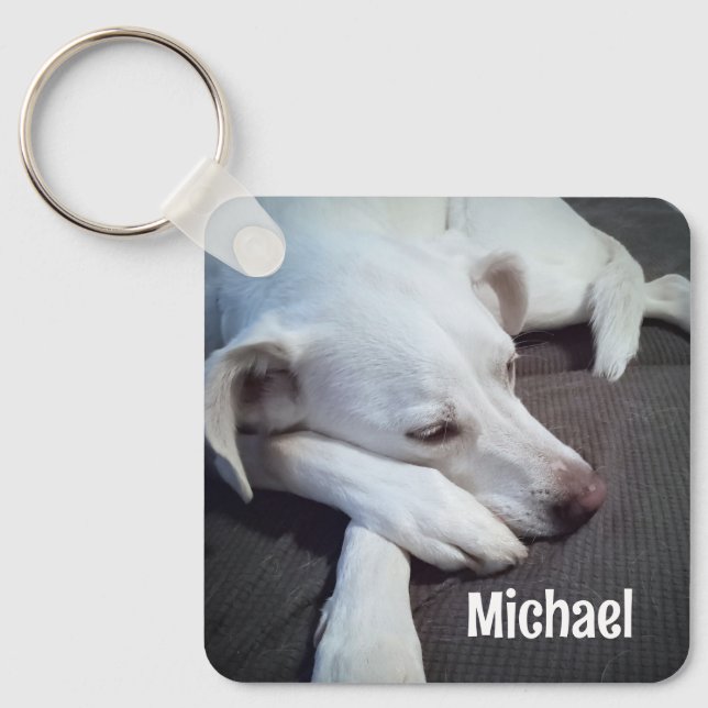 Llavero Foto de perro con nombre personalizado de garras d (Anverso)