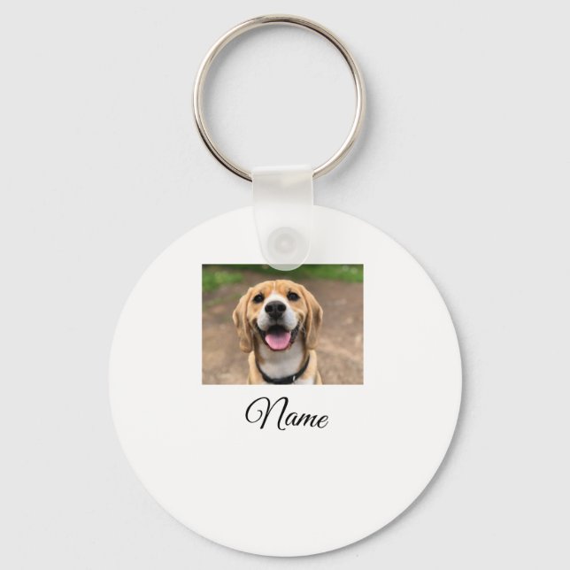 Llavero Foto de perro gato añadir nombre mascota personali (Anverso)