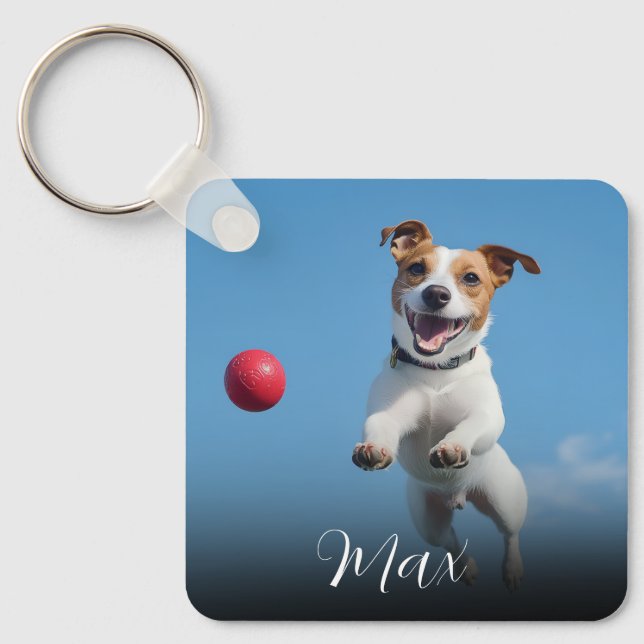 Llavero Foto de perro personalizada  (Anverso)