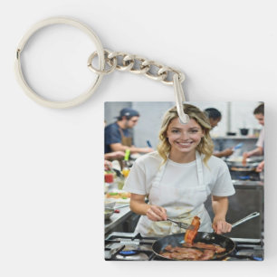 Llavero Foto de personalización de tocino cocinado