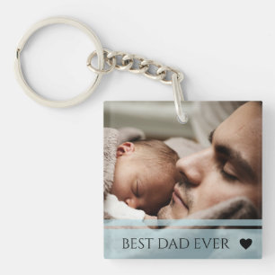 Llavero Foto de Personalizado moderno de Best Dad