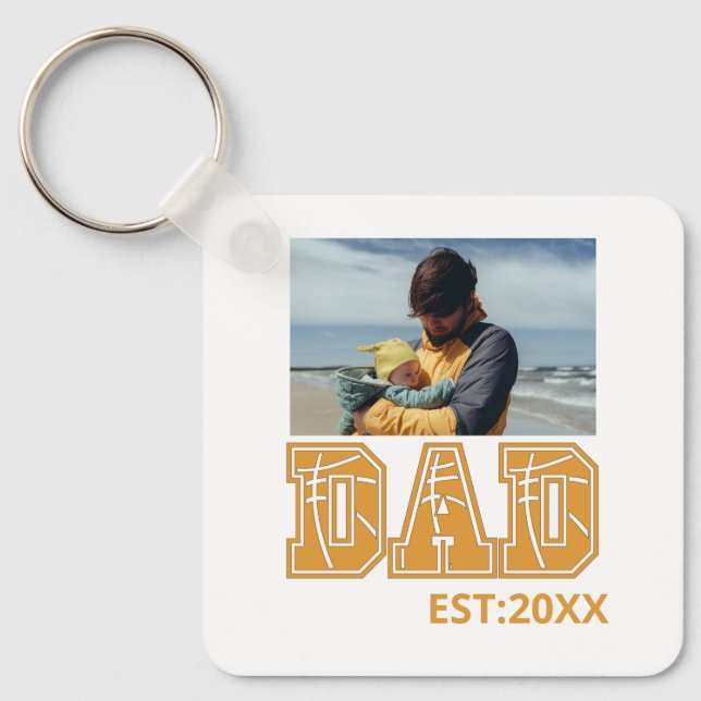 Llavero Foto de personalizado Padre Deporte Día Papá Balon (Anverso)