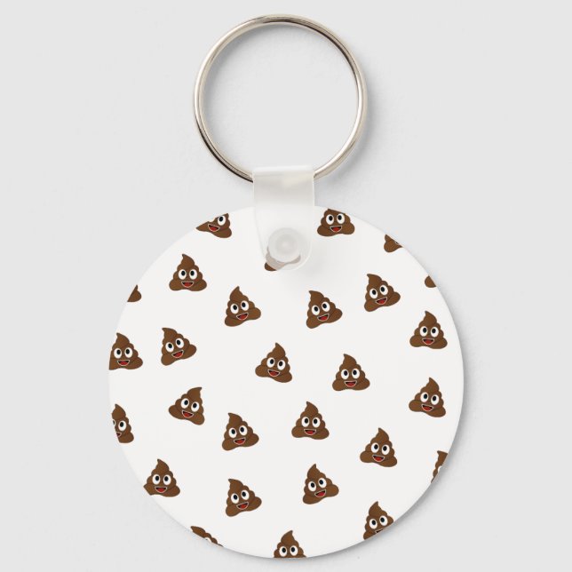 Llavero Foto de postas sonrientes de la emoji Poo (Anverso)