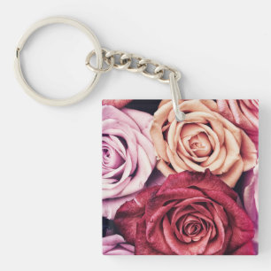 Llavero Foto de Rosas Rosa Bouquet