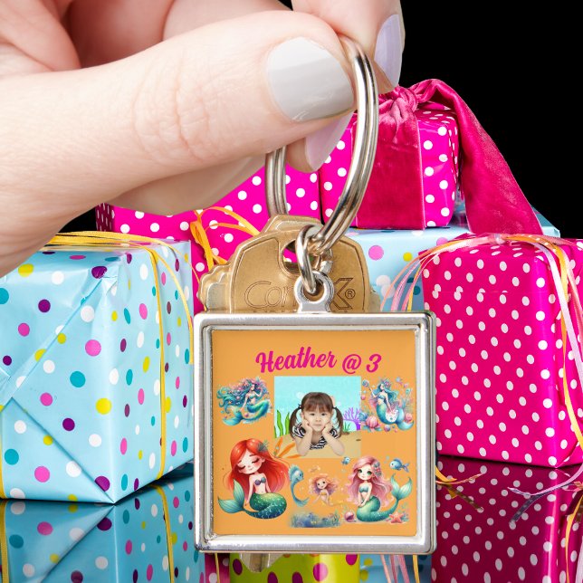 Llavero Foto de Sirena Favor de Cumpleaños Personalizado d (Subido por el creador)