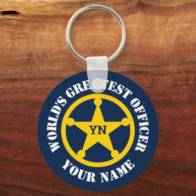 Llavero Foto de un personalizado de la policía (Anverso)