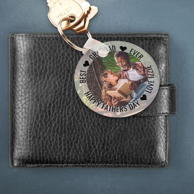 Llavero Foto del Día del Mejor Abuelo Feliz Padre (Subido por el creador)