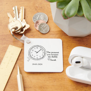 Llavero Foto del Día del Padre con fecha y mensaje especia