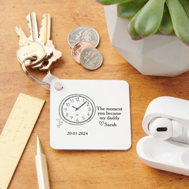 Llavero Foto del Día del Padre con fecha y mensaje especia (Escritorio )