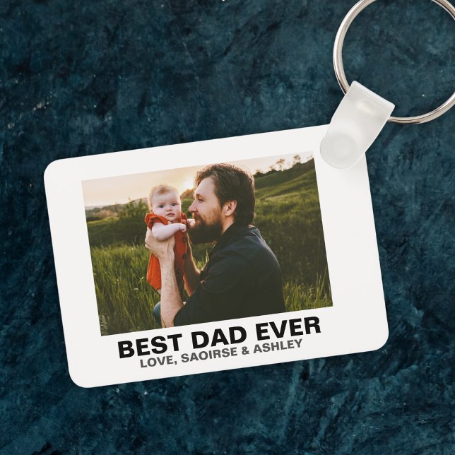 Llavero Foto del Personalizado del Día del Padre Único (Best Dad Ever Unique Father's Day Custom Photo Keychain
)