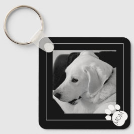 Llavero Foto en blanco y negro de la mejor mamá del perro