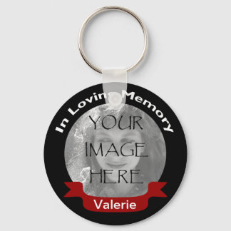 Llavero Foto en memoria amorosa Black Red Personalized