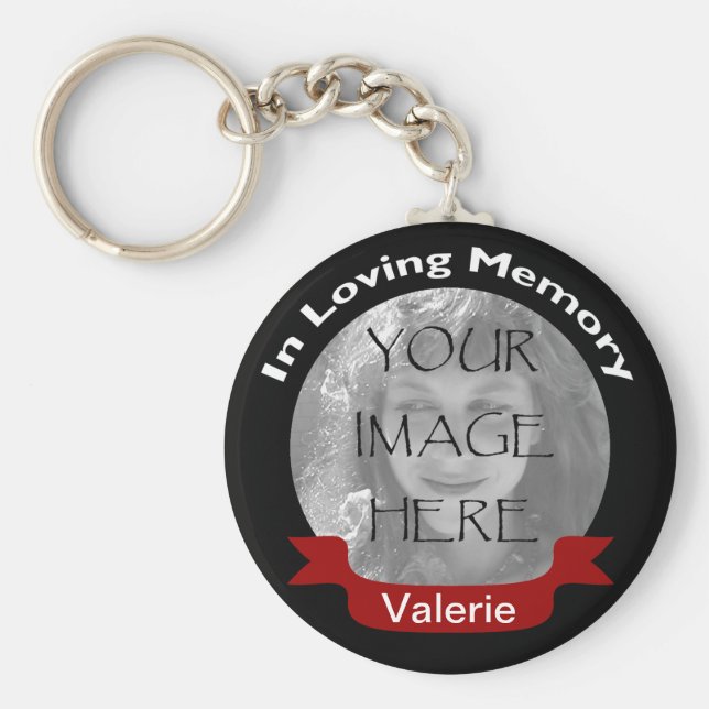 Llavero Foto en memoria amorosa Black Red Personalized (Frente)
