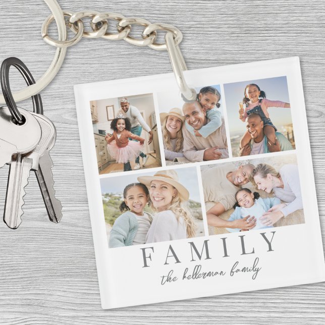 Llavero Foto familiar de doble cara de personalizado (Custom Double Sided Family Photo Keychain)