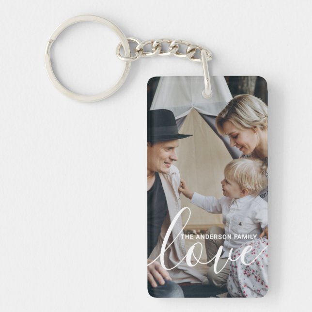 Llavero Foto familiar de Personalizado 'Amor' con nombre p (Frente)