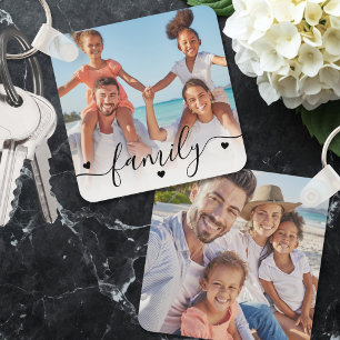 Llavero Foto Familiar Personalizada de Dos Fotos en Ambos 