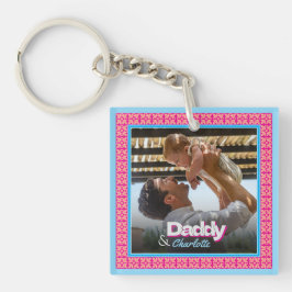 Llavero Foto familiar personalizada - papá con hija-hijo