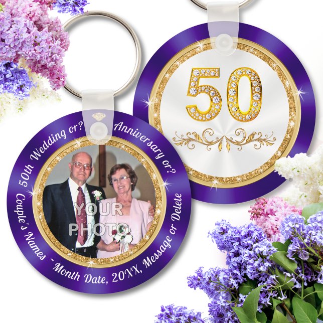 Llavero FOTO, favores del partido por el 50 aniversario de (50th Anniversary Favors Cheap, personalized with Couple's Names, Anniversary date, 50th Anniversary!)