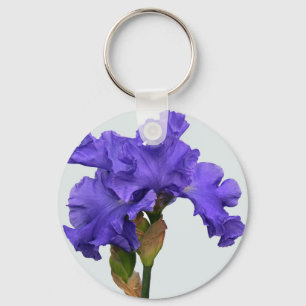 Llavero Foto floral de bonito Morado Iris