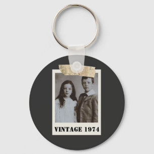 Llavero Foto infantil personalizada y año vintage personal