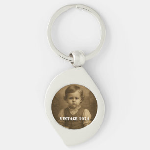 Llavero Foto infantil personalizada y año vintage personal