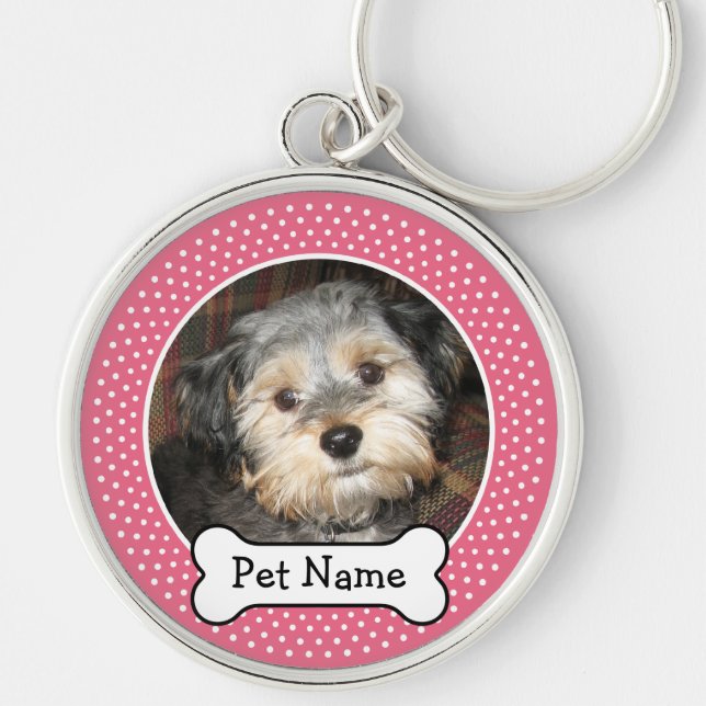 Llavero Foto Mascota personalizada con hueso de perro (Frente)