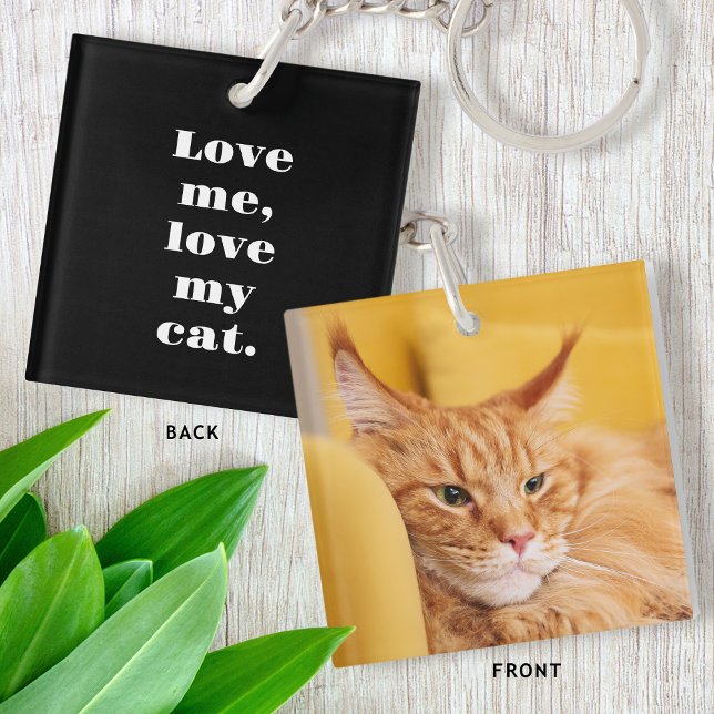 Llavero Foto Mascota personalizada Kitty Cat Lover Black W (Subido por el creador)