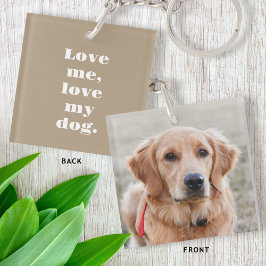 Llavero Foto Mascota personalizada Perro amante Khaki Brow