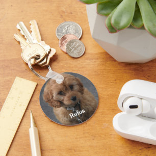 Llavero Foto mascota y nombre personalizado