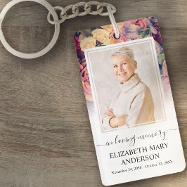 Llavero Foto Memorial En Memoria Amada Moody Floral