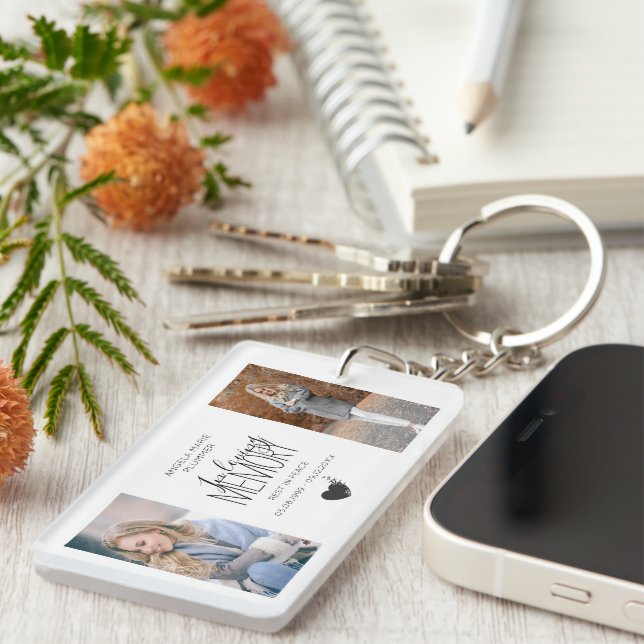 Llavero Foto Moderna 2 En Tributo Por La Memoria Amada (Frente Derecha)