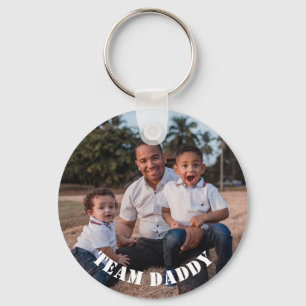 Llavero Foto moderna del personalizado del papá del equip