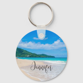 Llavero Foto panorámica de playa de destino tropical