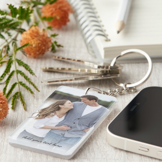 Llavero Foto Personalizada Agrega tu Texto (Frente Derecha)