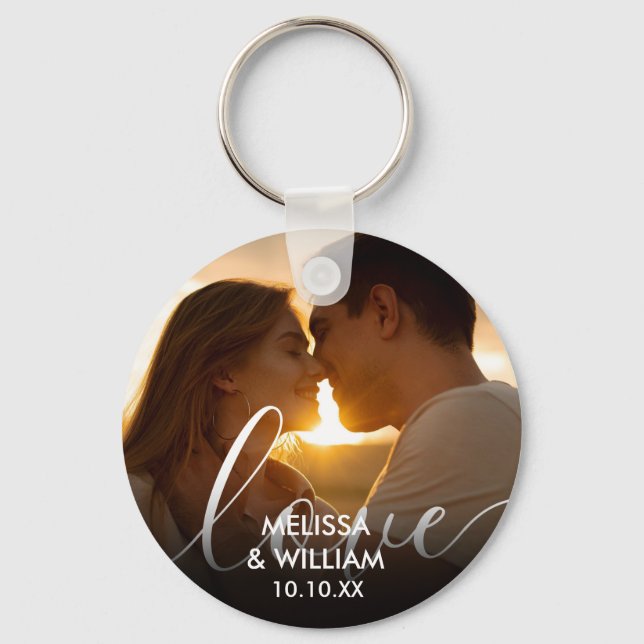 Llavero Foto personalizada con nombre y fecha (Anverso)