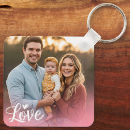 Llavero Foto personalizada de doble cara con dos fotos y t