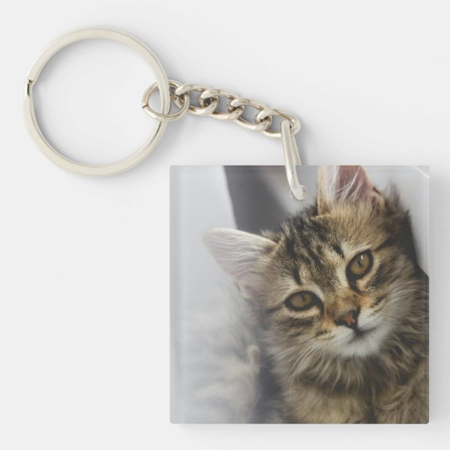 Llavero Foto personalizada de gato (Frente)