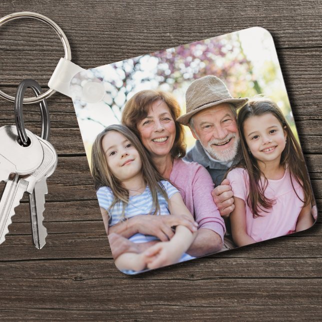 Llavero Foto personalizada de Keepsake familiar (Personalized Family Keepsake Photo keychain)