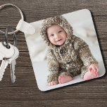 Llavero Foto personalizada de Keepsake para recién nacidos<br><div class="desc">Crea tu propio keepsake personalizado con esta cadena de fotos personalizado, perfecta para celebrar cualquier momento o memoria especial. Ya sea una foto de recién nacido, familia, amigos, mascotas o una ocasión memorable, puedes hacerlo tú mismo añadiendo tus fotos favoritas a uno o a ambos lados. Este versátil keychain es...</div>